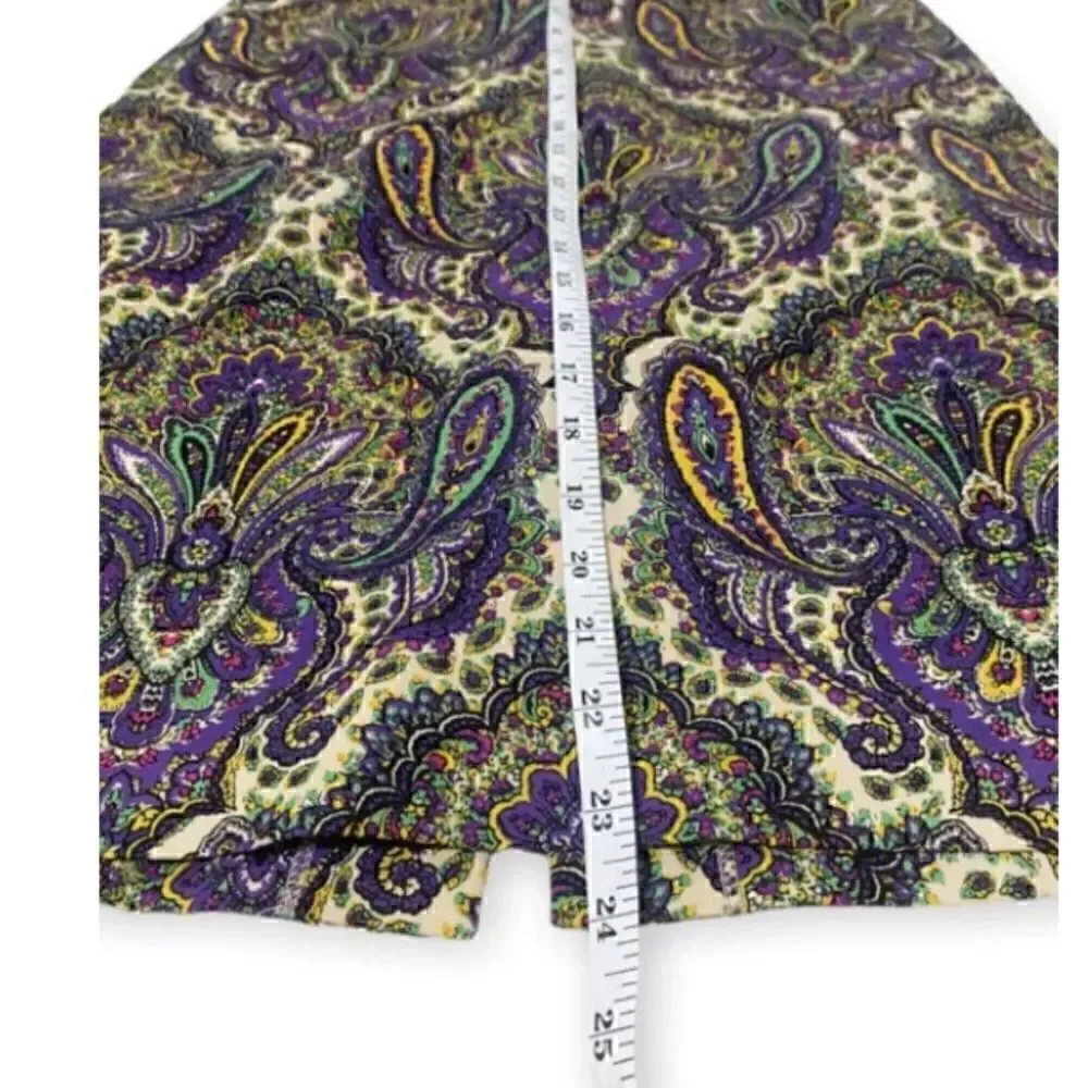 SK17041- J. CREW Women's NO.2 Cotton Pencil Skirt Pocket Multicolor Paisley
